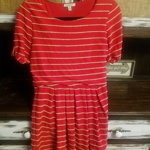 Anthropologie Red Striped Dress